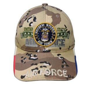 August Sportswear US Air Force Baseball Cap Beige One Size Desert Camo Logo Hat